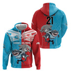 Custom Dolphins and Shark Hoodie Together Sporty Style