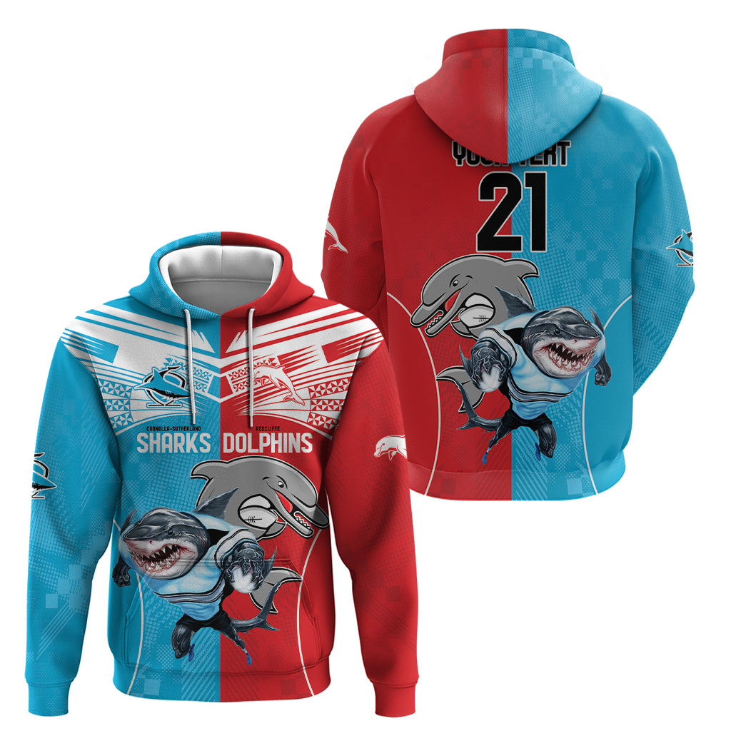 Custom Dolphins and Shark Hoodie Together Sporty Style