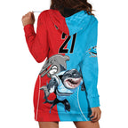 Custom Dolphins and Shark Hoodie Dress Together Sporty Style
