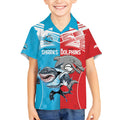 Custom Dolphins and Shark Kid Hawaiian Shirt Together Sporty Style