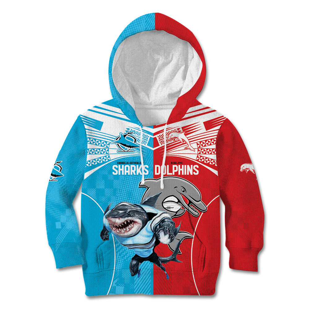 Custom Dolphins and Shark Kid Hoodie Together Sporty Style