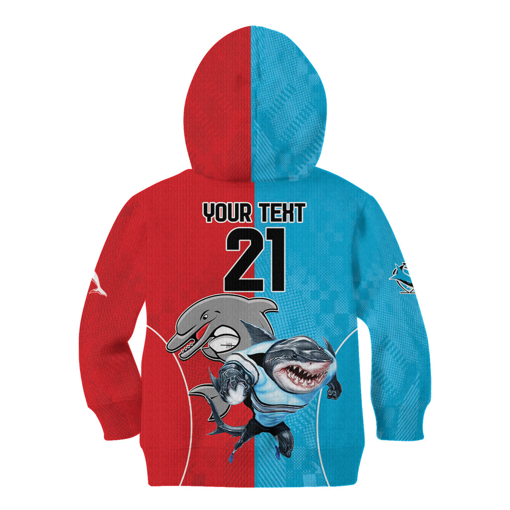 Custom Dolphins and Shark Kid Hoodie Together Sporty Style