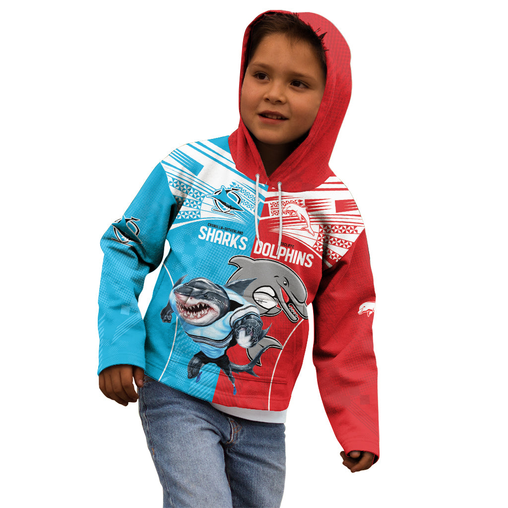 Custom Dolphins and Shark Kid Hoodie Together Sporty Style