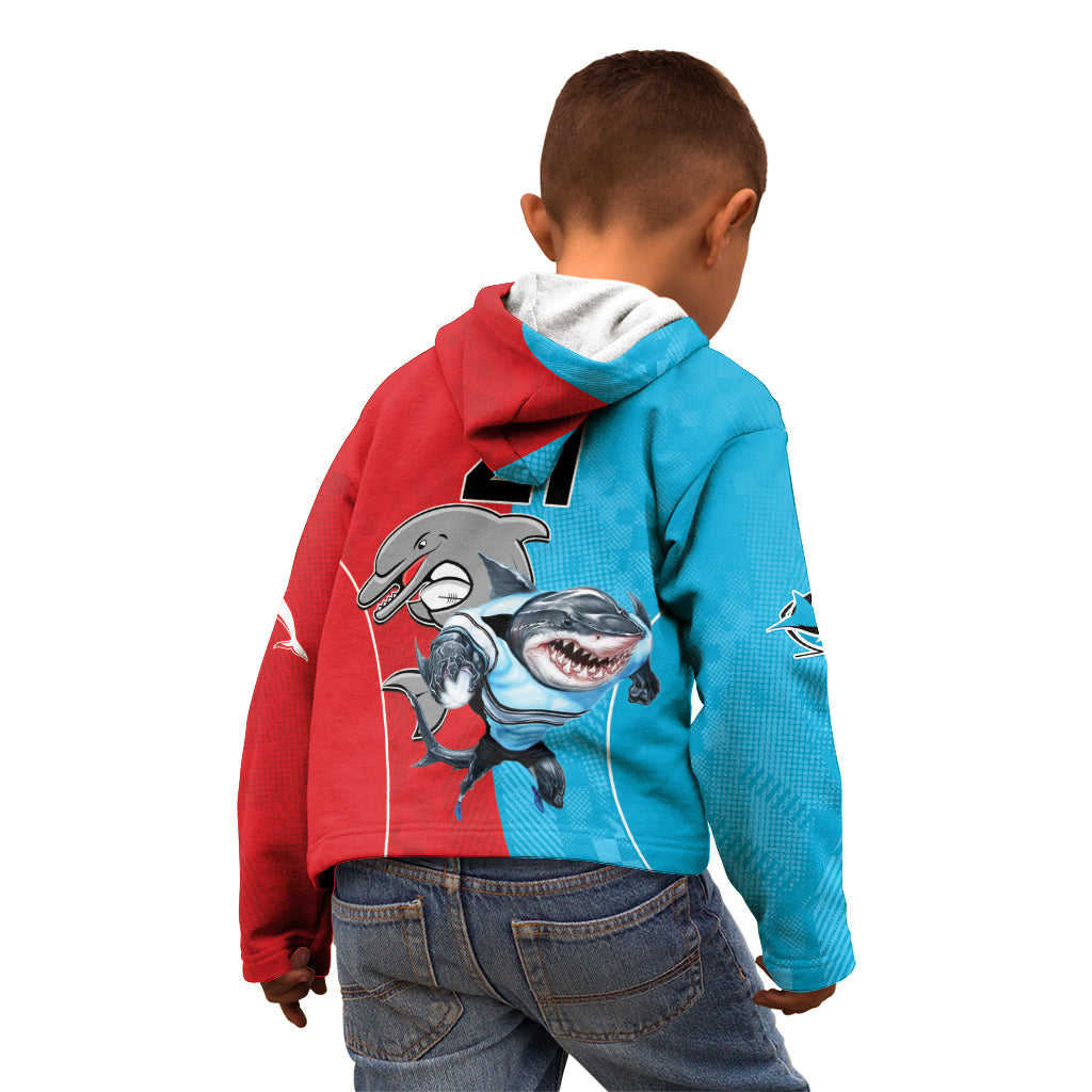 Custom Dolphins and Shark Kid Hoodie Together Sporty Style
