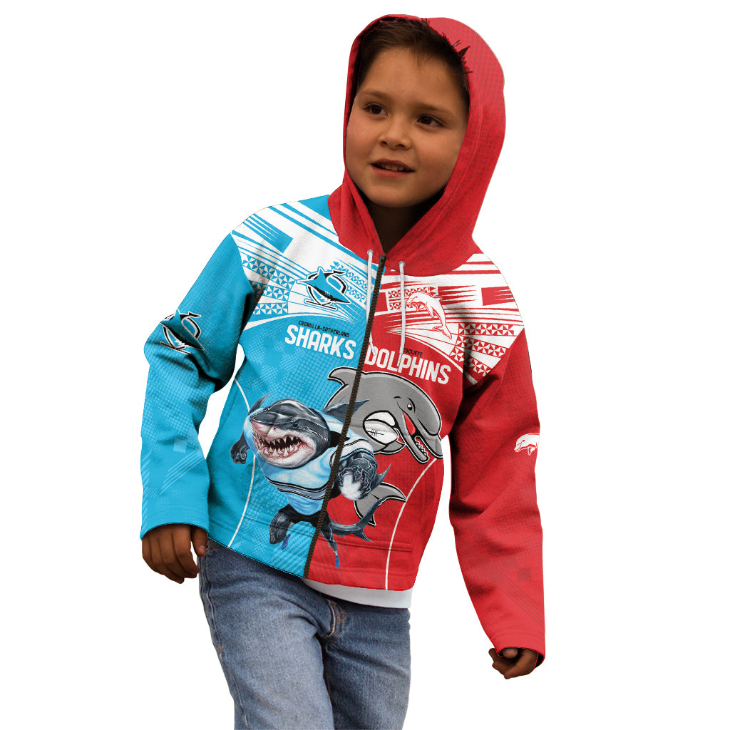 Custom Dolphins and Shark Kid Hoodie Together Sporty Style
