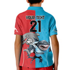 Custom Dolphins and Shark Kid Polo Shirt Together Sporty Style