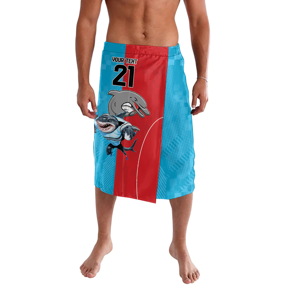Custom Dolphins and Shark Lavalava Together Sporty Style