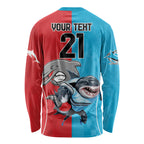 Custom Dolphins and Shark Long Sleeve Shirt Together Sporty Style