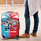 Custom Dolphins and Shark Luggage Cover Together Sporty Style