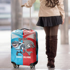 Custom Dolphins and Shark Luggage Cover Together Sporty Style