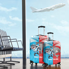 Custom Dolphins and Shark Luggage Cover Together Sporty Style