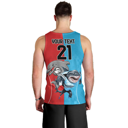 Custom Dolphins and Shark Men Tank Top Together Sporty Style