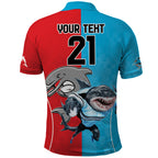 Custom Dolphins and Shark Polo Shirt Together Sporty Style