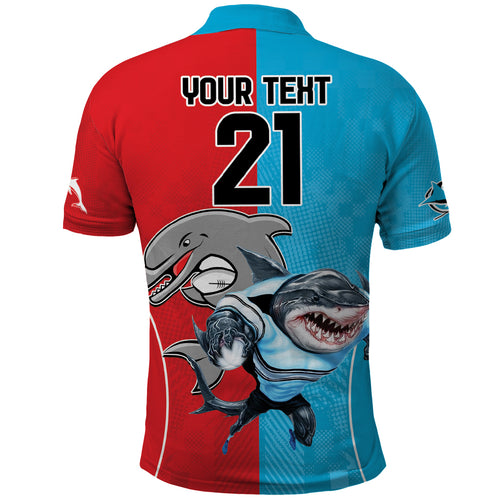 Custom Dolphins and Shark Polo Shirt Together Sporty Style