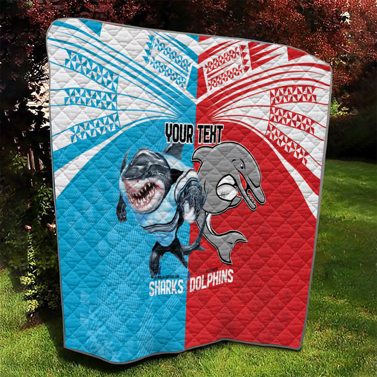 Custom Dolphins and Shark Quilt Together Sporty Style