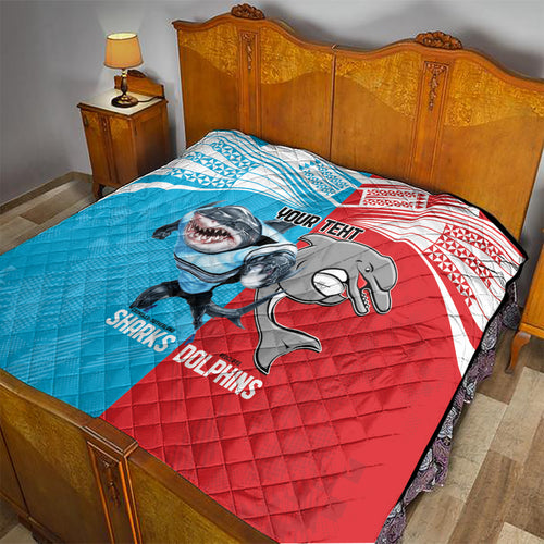 Custom Dolphins and Shark Quilt Together Sporty Style