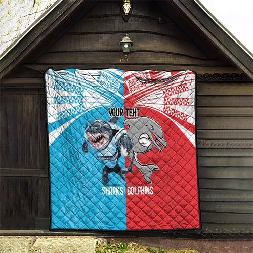 Custom Dolphins and Shark Quilt Together Sporty Style