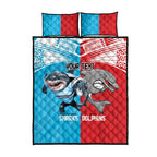 Custom Dolphins and Shark Quilt Bed Set Together Sporty Style
