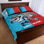 Custom Dolphins and Shark Quilt Bed Set Together Sporty Style