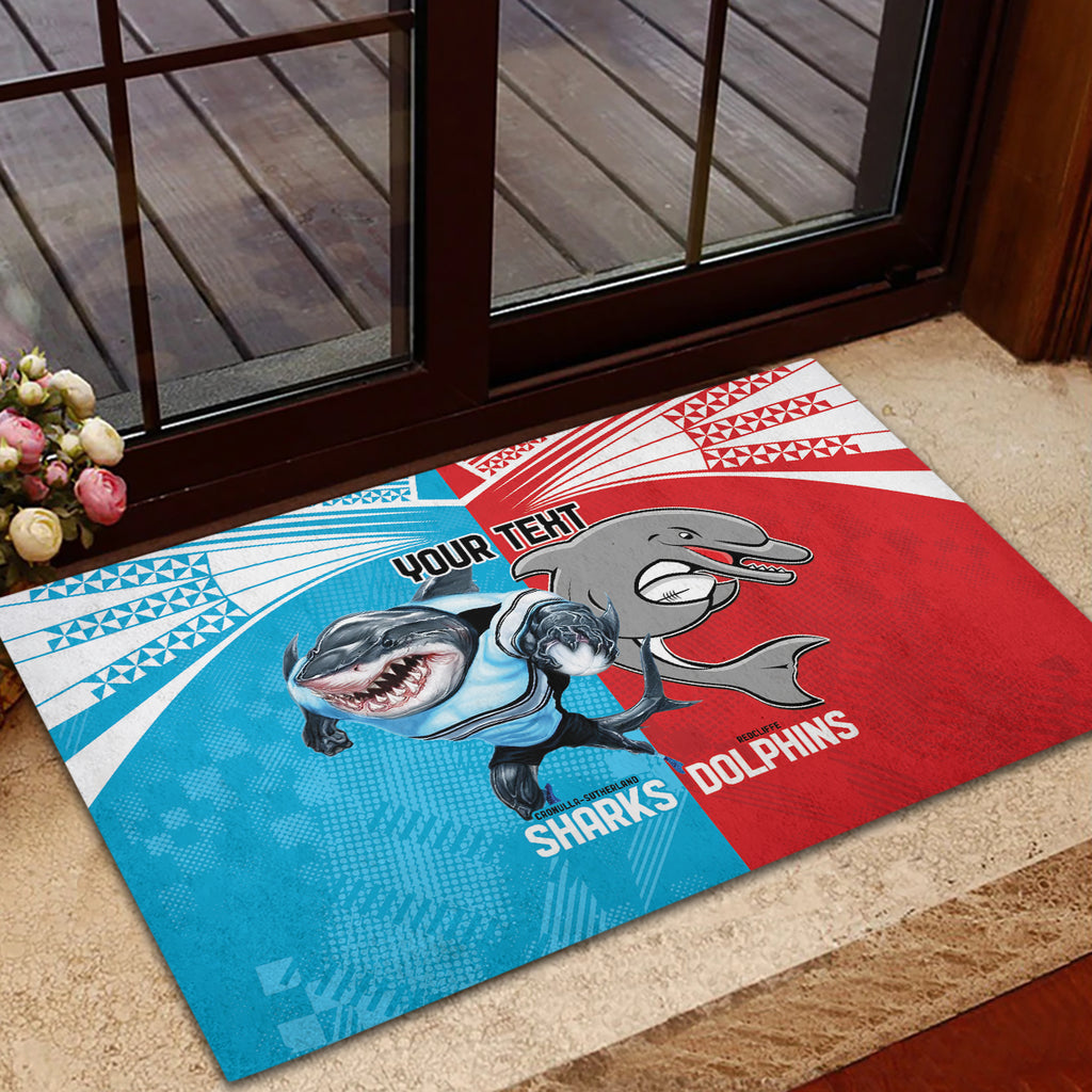 Custom Dolphins and Shark Rubber Doormat Together Sporty Style