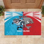 Custom Dolphins and Shark Rubber Doormat Together Sporty Style