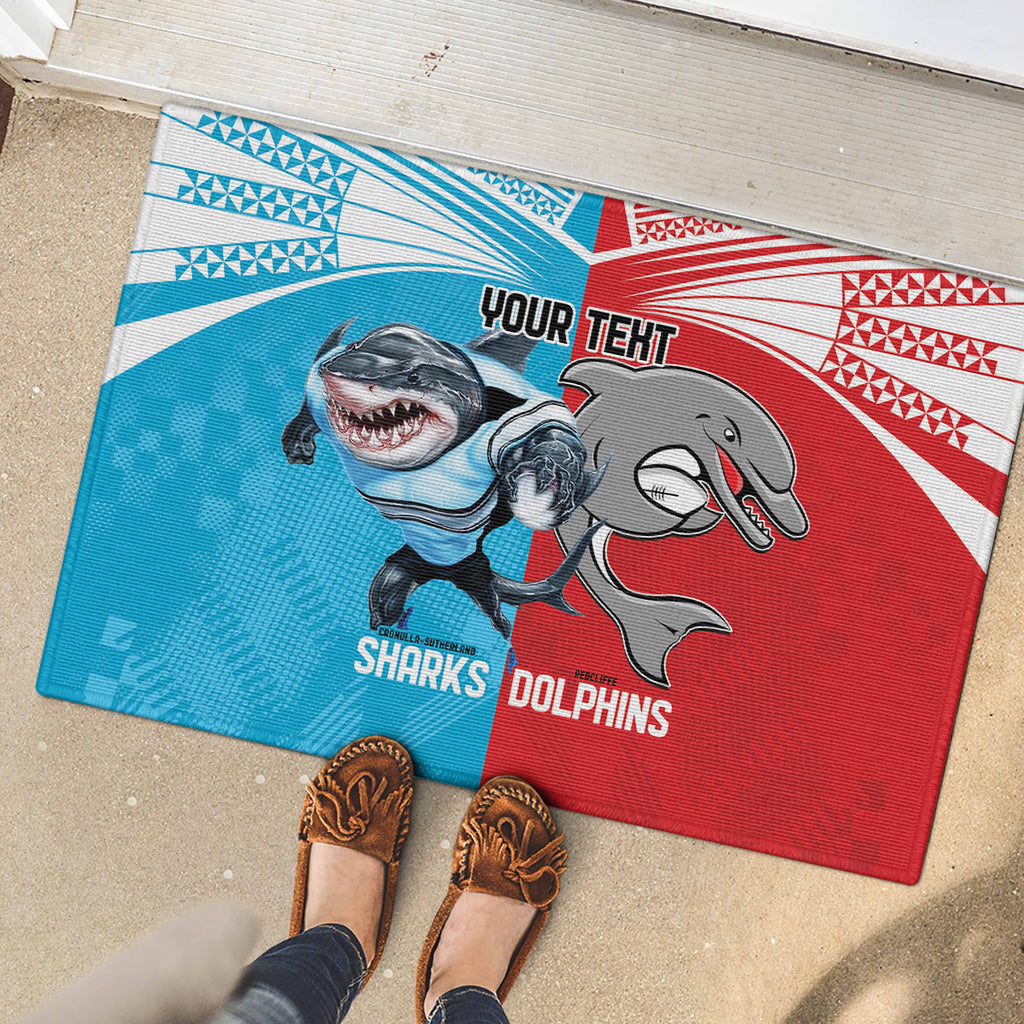 Custom Dolphins and Shark Rubber Doormat Together Sporty Style