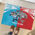 Custom Dolphins and Shark Rubber Doormat Together Sporty Style