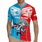 Custom Dolphins and Shark Rugby Jersey Together Sporty Style