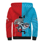 Custom Dolphins and Shark Sherpa Hoodie Together Sporty Style