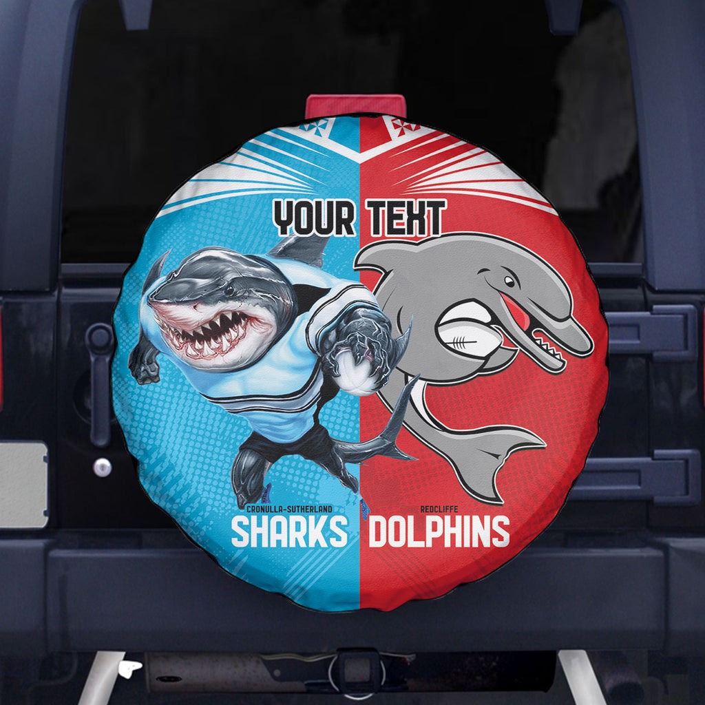 Custom Dolphins and Shark Spare Tire Cover Together Sporty Style