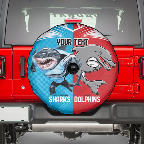 Custom Dolphins and Shark Spare Tire Cover Together Sporty Style