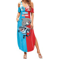Custom Dolphins and Shark Summer Maxi Dress Together Sporty Style