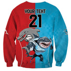 Custom Dolphins and Shark Sweatshirt Together Sporty Style
