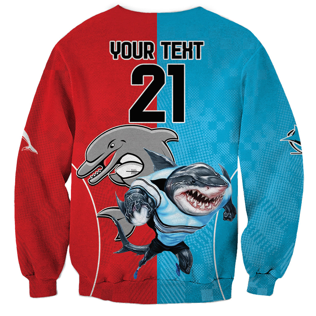 Custom Dolphins and Shark Sweatshirt Together Sporty Style