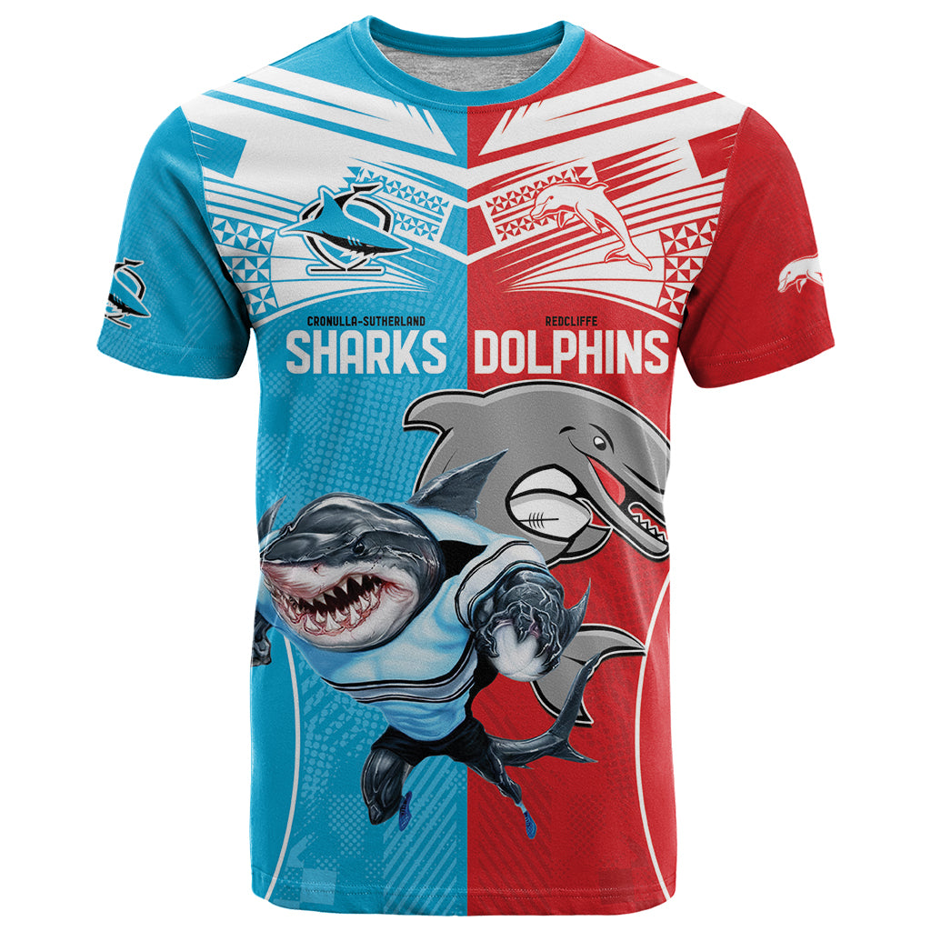 Custom Dolphins and Shark T Shirt Together Sporty Style