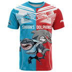 Custom Dolphins and Shark T Shirt Together Sporty Style