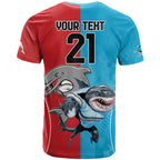 Custom Dolphins and Shark T Shirt Together Sporty Style