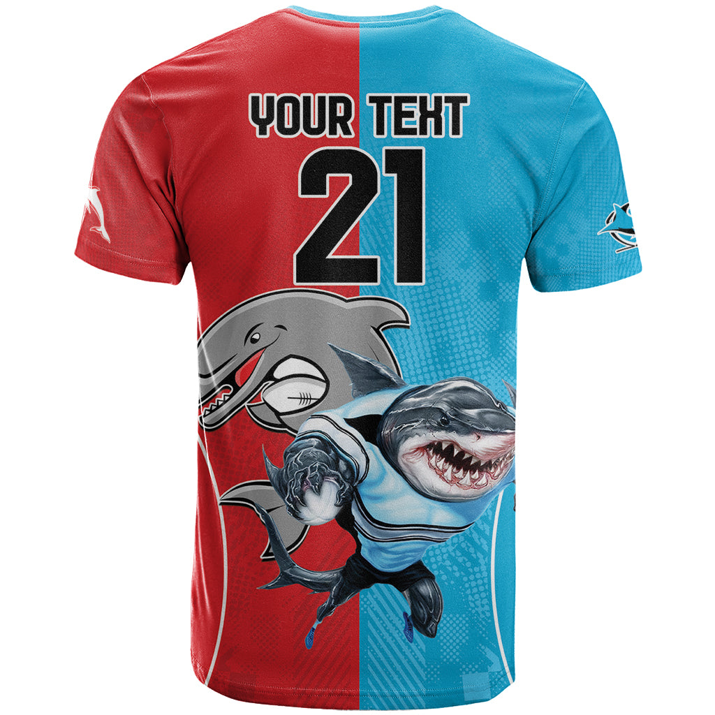Custom Dolphins and Shark T Shirt Together Sporty Style