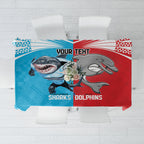 Custom Dolphins and Shark Tablecloth Together Sporty Style