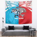 Custom Dolphins and Shark Tapestry Together Sporty Style