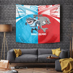 Custom Dolphins and Shark Tapestry Together Sporty Style