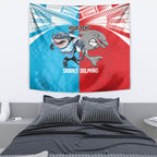 Custom Dolphins and Shark Tapestry Together Sporty Style