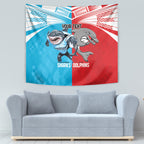 Custom Dolphins and Shark Tapestry Together Sporty Style