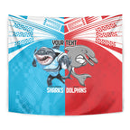 Custom Dolphins and Shark Tapestry Together Sporty Style