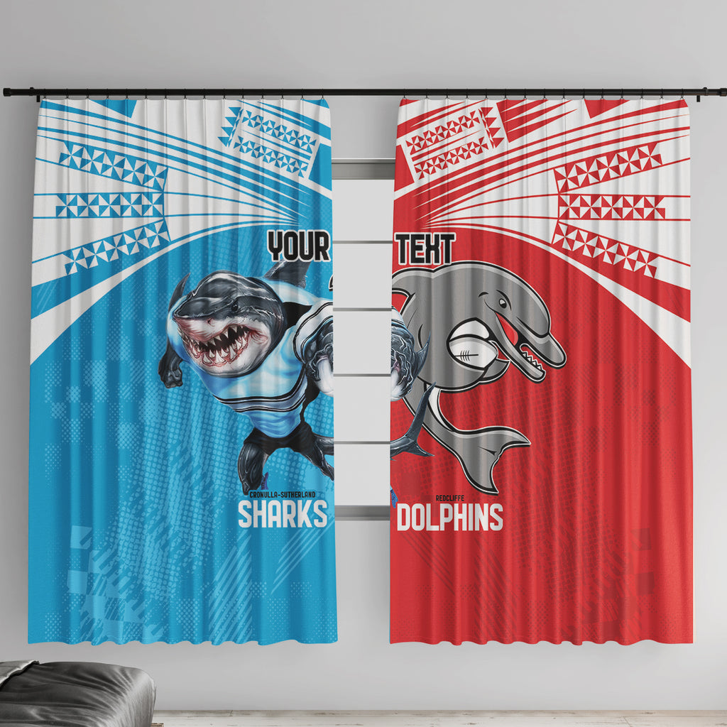Custom Dolphins and Shark Window Curtain Together Sporty Style