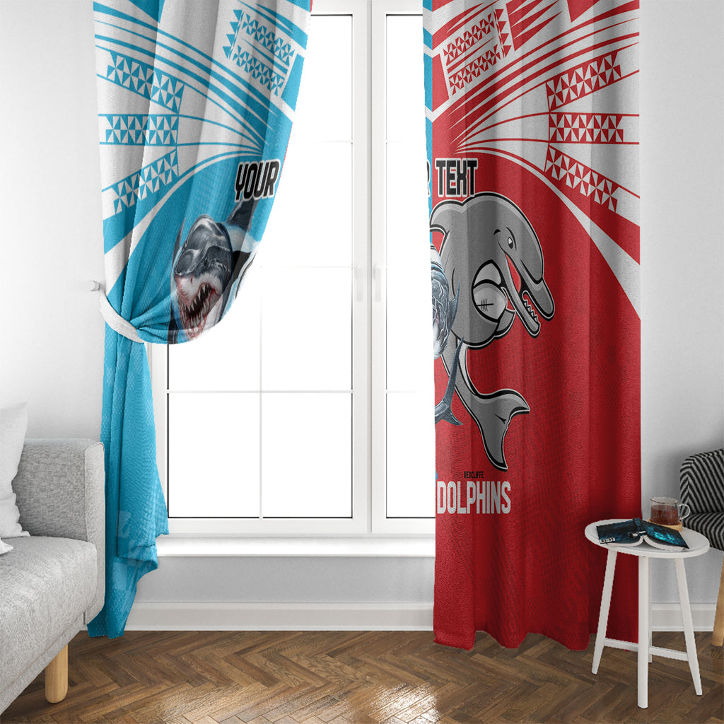Custom Dolphins and Shark Window Curtain Together Sporty Style