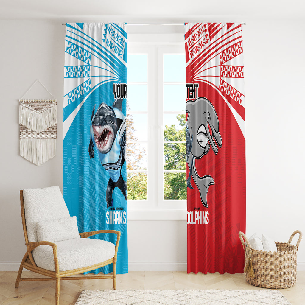 Custom Dolphins and Shark Window Curtain Together Sporty Style