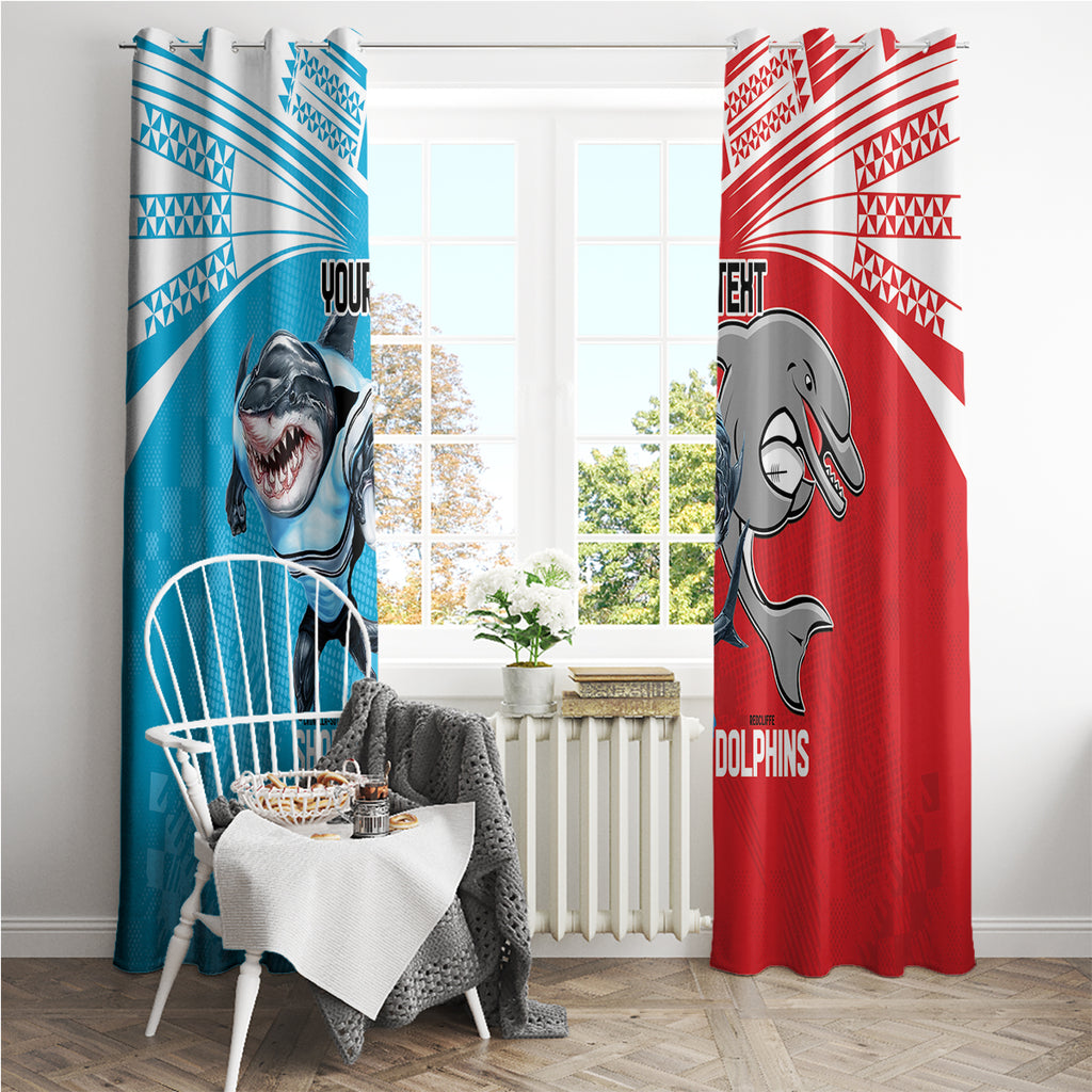 Custom Dolphins and Shark Window Curtain Together Sporty Style