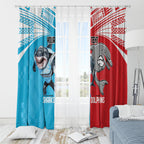 Custom Dolphins and Shark Window Curtain Together Sporty Style