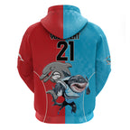 Custom Dolphins and Shark Zip Hoodie Together Sporty Style